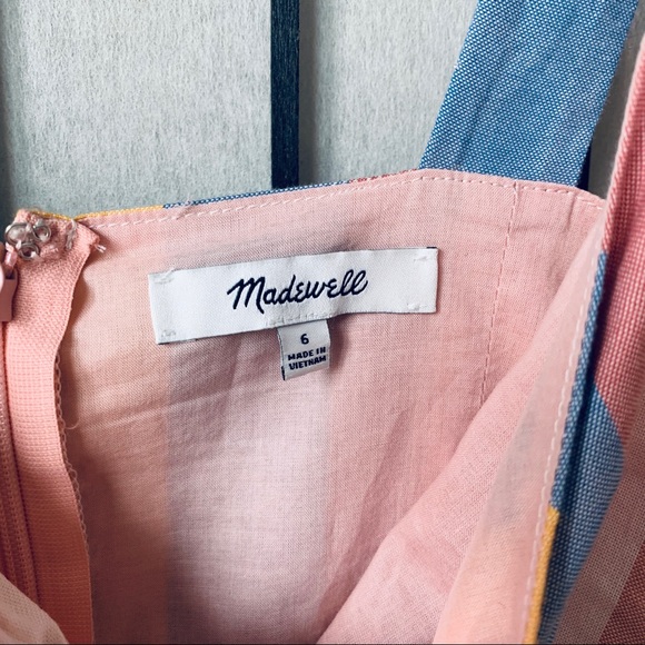 Madewell Tie-Front cutout Dress sherbet pink sz 6 - Picture 4 of 8